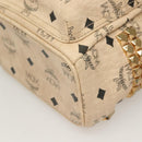 MCM Vicetos Logogram Backpack PVC Leather Beige Auth th6195-14