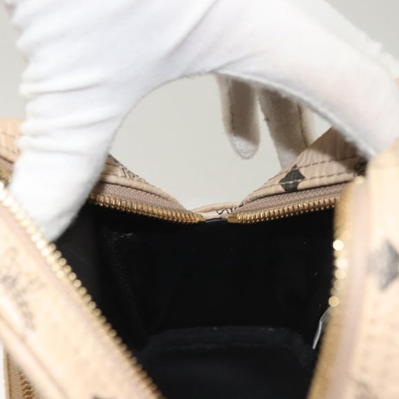 MCM Vicetos Logogram Backpack PVC Leather Beige Auth th6195