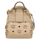 MCM Vicetos Logogram Backpack PVC Leather Beige Auth th6195-2