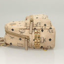 MCM Vicetos Logogram Backpack PVC Leather Beige Auth th6195-4