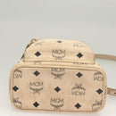 MCM Vicetos Logogram Backpack PVC Leather Beige Auth th6195-5