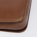 Burberrys Shoulder Bag Leather Brown Gold Auth th6199-14