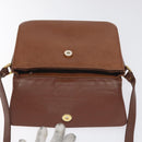 Burberrys Shoulder Bag Leather Brown Gold Auth th6199-10