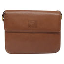 Burberrys Shoulder Bag Leather Brown Gold Auth th6199-13