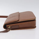 Burberrys Shoulder Bag Leather Brown Gold Auth th6199-4