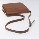 Burberrys Shoulder Bag Leather Brown Gold Auth th6199-7