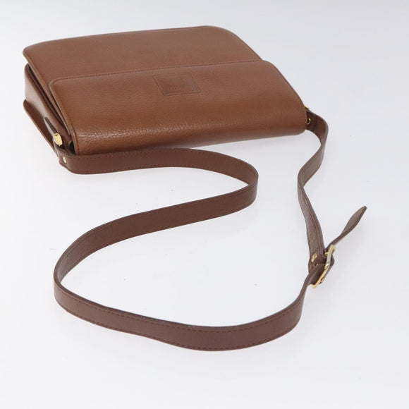 Burberrys Shoulder Bag Leather Brown Gold Auth th6199