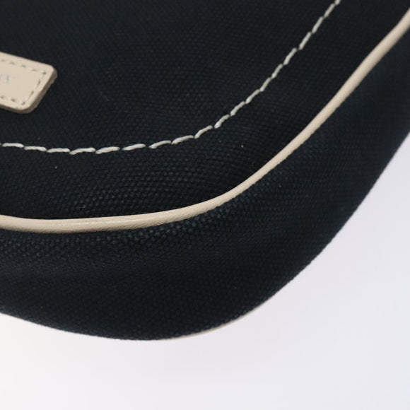 BURBERRY Shoulder Bag Canvas Navy Silver Auth th6201
