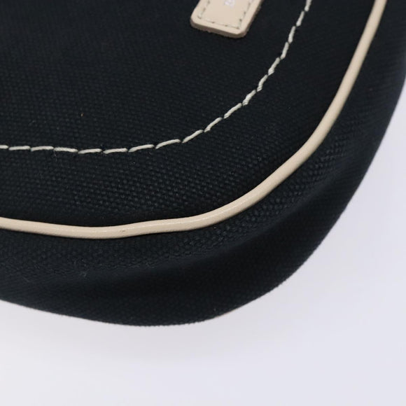 BURBERRY Shoulder Bag Canvas Navy Silver Auth th6201