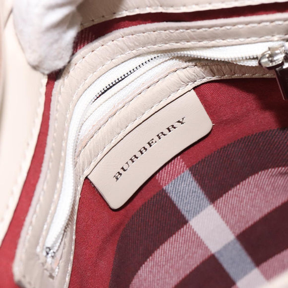 BURBERRY Shoulder Bag Canvas Navy Silver Auth th6201