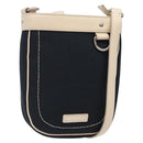 BURBERRY Shoulder Bag Canvas Navy Silver Auth th6201-1