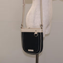 BURBERRY Shoulder Bag Canvas Navy Silver Auth th6201-21