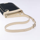 BURBERRY Shoulder Bag Canvas Navy Silver Auth th6201-7