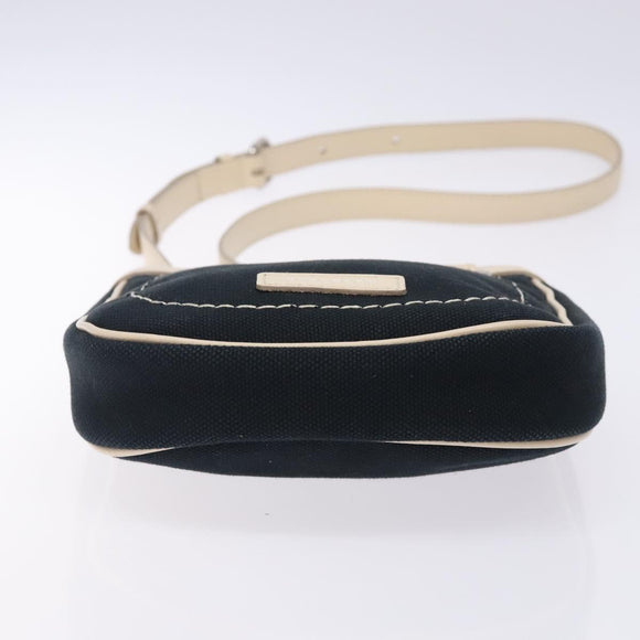 BURBERRY Shoulder Bag Canvas Navy Silver Auth th6201