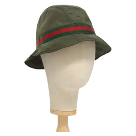 GUCCI Hat Nylon M Khaki Auth th6202