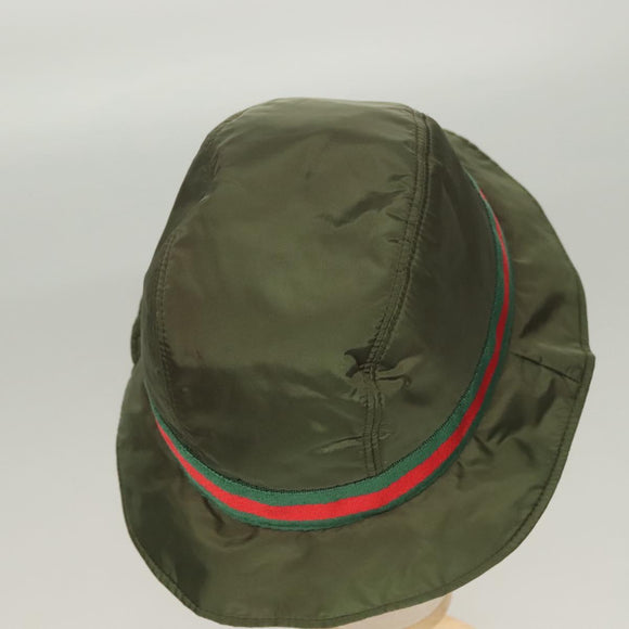 GUCCI Hat Nylon M Khaki Auth th6202