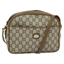 GUCCI GG Plus Supreme Shoulder Bag PVC Beige Gold Auth th6208-1