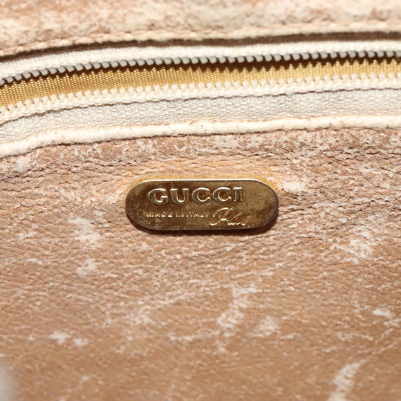 GUCCI GG Plus Supreme Schultertasche PVC Beige Gold Auth th6208