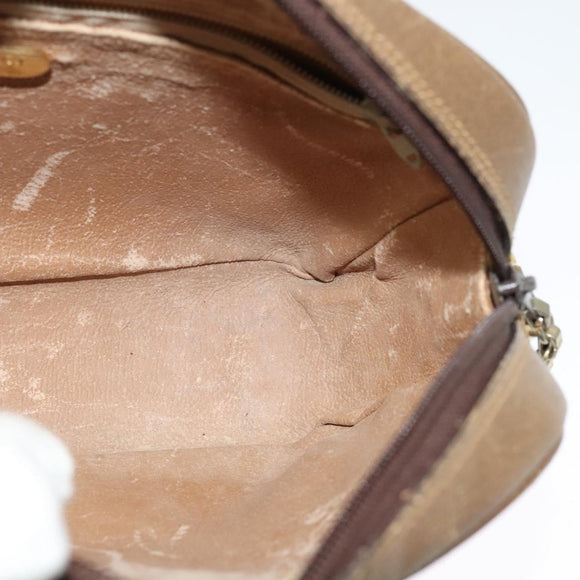 GUCCI GG Plus Supreme Shoulder Bag PVC Beige Gold Auth th6208