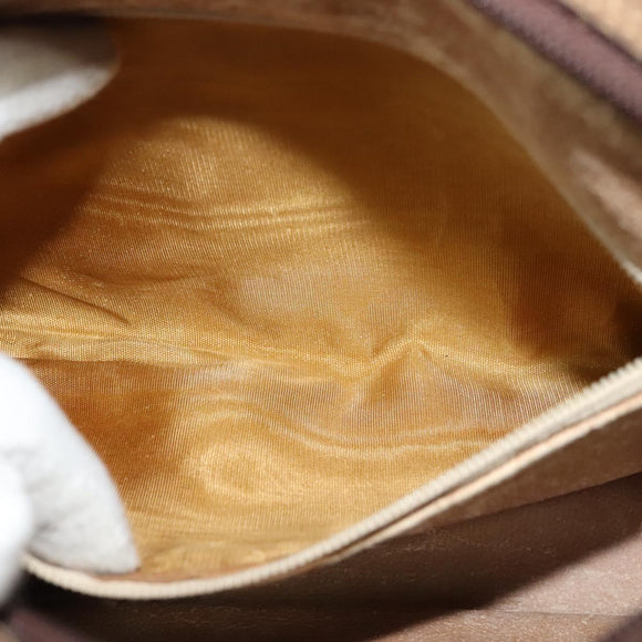 GUCCI GG Plus Supreme Shoulder Bag PVC Beige Gold Auth th6208