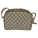GUCCI GG Plus Supreme Shoulder Bag PVC Beige Gold Auth th6208-3