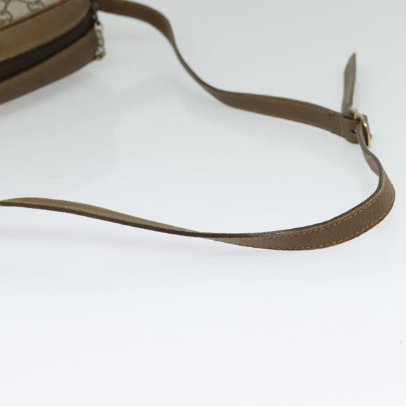 GUCCI GG Plus Supreme Shoulder Bag PVC Beige Gold Auth th6208