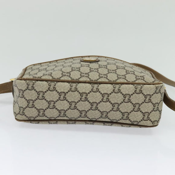 GUCCI GG Plus Supreme Shoulder Bag PVC Beige Gold Auth th6208