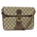 GUCCI GG Supreme Shoulder Bag PVC Beige Gold Auth th6212-1