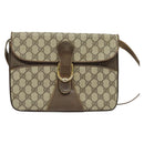 GUCCI GG Supreme Shoulder Bag PVC Beige Gold Auth th6212-13