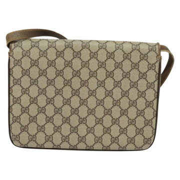 GUCCI GG Supreme Shoulder Bag PVC Beige Gold Auth th6212 - 0