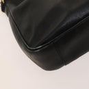 GUCCI Bamboo Hand Bag Leather 2way Black Gold 001 3754 1638 Auth th6215-11