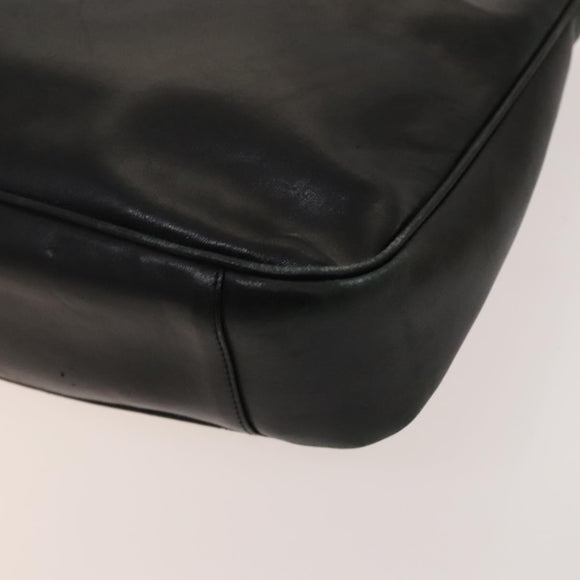 GUCCI Bamboo Hand Bag Leather 2way Black Gold 001 3754 1638 Auth th6215