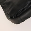 GUCCI Bamboo Hand Bag Leather 2way Black Gold 001 3754 1638 Auth th6215-13