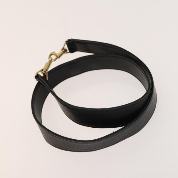 GUCCI Bamboo Hand Bag Leather 2way Black Gold 001 3754 1638 Auth th6215