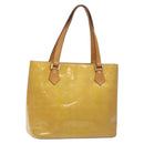 LOUIS VUITTON Monogram Vernis Houston Hand Bag Beige M91004 LV Auth th6217-1