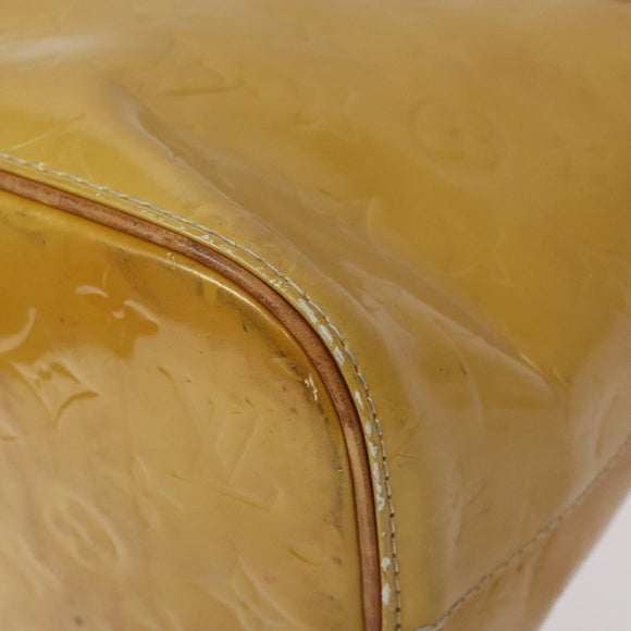 LOUIS VUITTON Monogram Vernis Houston Hand Bag Beige M91004 LV Auth th6217