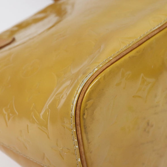 LOUIS VUITTON Monogram Vernis Houston Hand Bag Beige M91004 LV Auth th6217