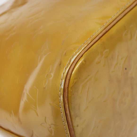 LOUIS VUITTON Monogram Vernis Houston Hand Bag Beige M91004 LV Auth th6217