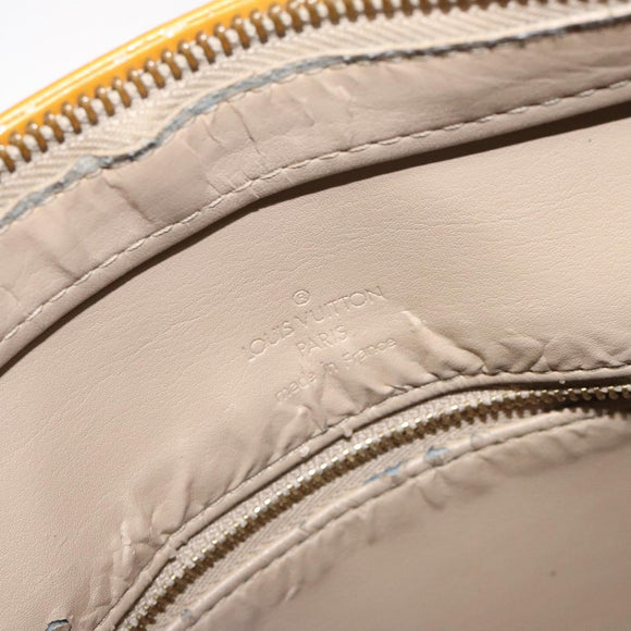 LOUIS VUITTON Monogram Vernis Houston Hand Bag Beige M91004 LV Auth th6217