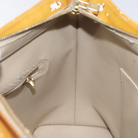 LOUIS VUITTON Monogram Vernis Houston Hand Bag Beige M91004 LV Auth th6217