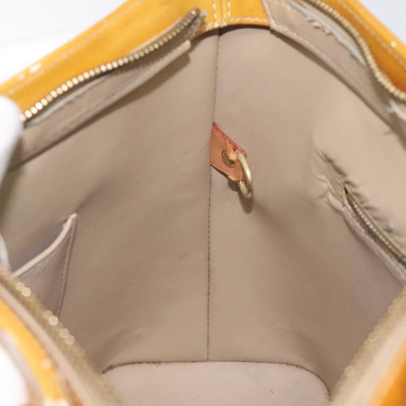 LOUIS VUITTON Monogram Vernis Houston Hand Bag Beige M91004 LV Auth th6217