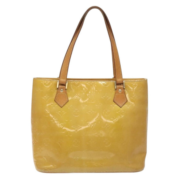 LOUIS VUITTON Monogram Vernis Houston Hand Bag Beige M91004 LV Auth th6217