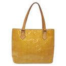 LOUIS VUITTON Monogram Vernis Houston Hand Bag Beige M91004 LV Auth th6217-2