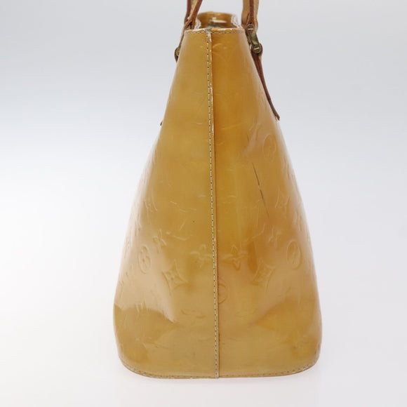 LOUIS VUITTON Monogram Vernis Houston Hand Bag Beige M91004 LV Auth th6217