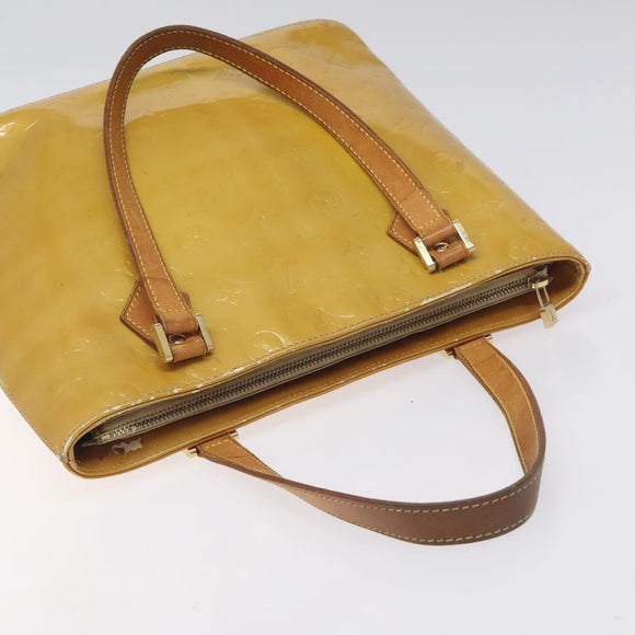 LOUIS VUITTON Monogram Vernis Houston Hand Bag Beige M91004 LV Auth th6217