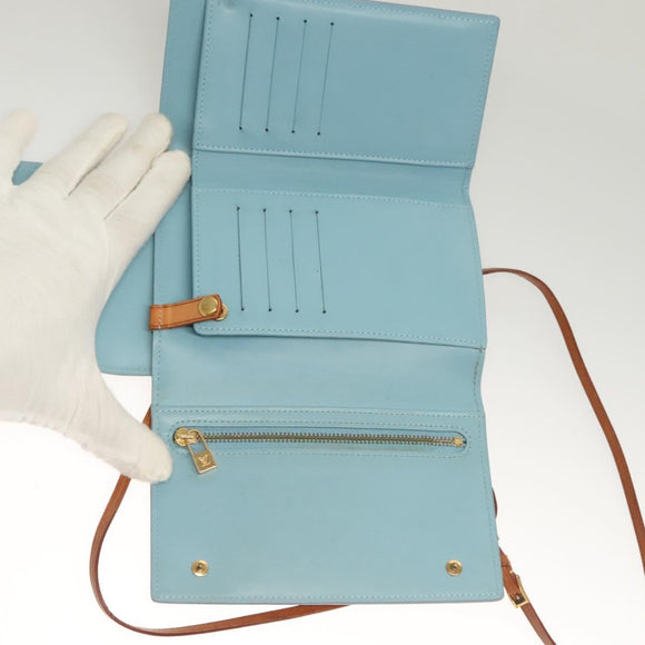 LOUIS VUITTON Monogram Vernis Walker Wallet Baby Blue M91073 LV Auth th6220