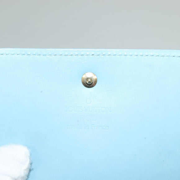 LOUIS VUITTON Monogram Vernis Walker Wallet Baby Blue M91073 LV Auth th6220