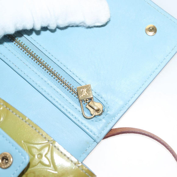 LOUIS VUITTON Monogram Vernis Walker Wallet Baby Blue M91073 LV Auth th6220