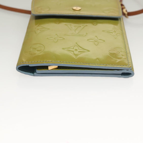 LOUIS VUITTON Monogram Vernis Walker Wallet Baby Blue M91073 LV Auth th6220