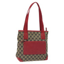 GUCCI GG Canvas Tote Bag Beige Gold Red 019 0402 1705 Auth th6226-1